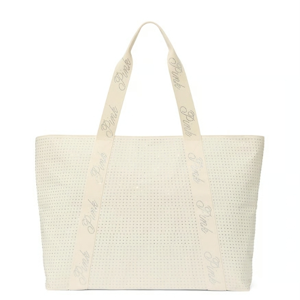 PINK Victoria's Secret Bling Cream Tote ✨